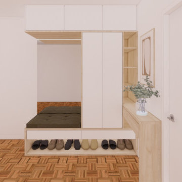 3D interiorismo recibidor mobiliario a medida