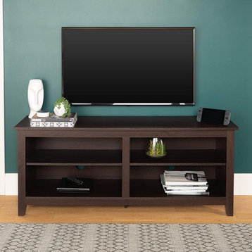 Classic 4 Cubby TV Stand for TVs up to 65 Inches, 58 Inch, Espresso