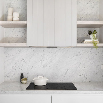 Modern V-groove Cabinets and Floating Shelves