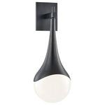 Mitzi by Hudson Valley Lighting - Mitzi Ariana 1-Light Wall Sconce E26 Medium Base A15 Bulb Opal Glossy, Old Bronz - An opal-glass shade effortlessly drops from a smooth, wave-like holder in this fixture that oozes style. Available in a wall sconce, pendant, bath and vanity and stunning 12-light chandelier, there's an option for every room in the house.