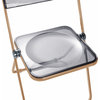 Lawrence Acrylic Folding Chair With Gold Frame, Clear
