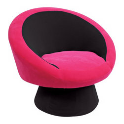 LumiSource - Saucer Black and Hot Pink Upholstered Chair - Bar Stools And Counter Stools