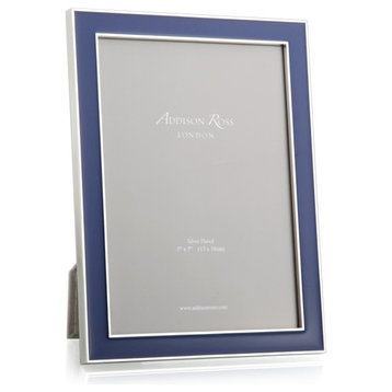 Addison Ross Navy Blue Enamel/Silver Frame, 4x6