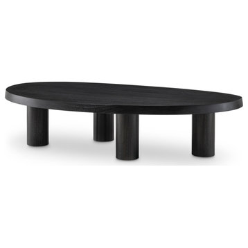 Charcoal Gray Solid Mahogany Wood Coffee Table | Eichholtz Prelude