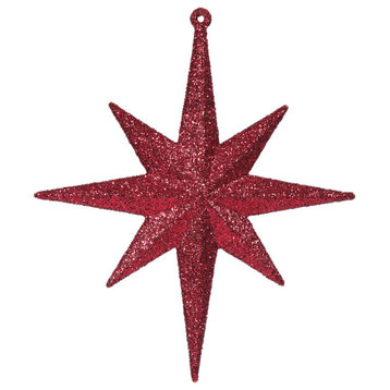 8" Burgundy Glitter Bethlehem Star 4/Box