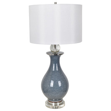 Crestview Francis Table Lamp With Blue Crackle Finish CVAP2120