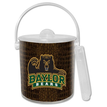 IB3105-Baylor Bears with Bear on Brown Crock Ice Bucket