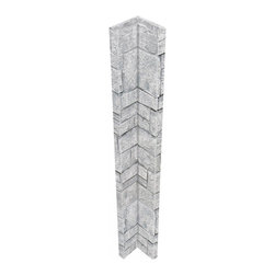 142-CT1-BRIGHTON WIDE STACKED STONE INSIDE CORNER - 48"H X 3 &frac12;" W X 1 &frac12;"D - Wall Panels