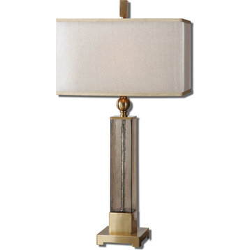 Caecilia 1-Light Amber Glass Table Lamps