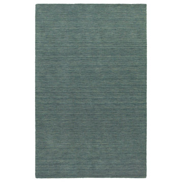 Arista Solid Blue Hand-Crafted Area Rug, 2'6"x8'