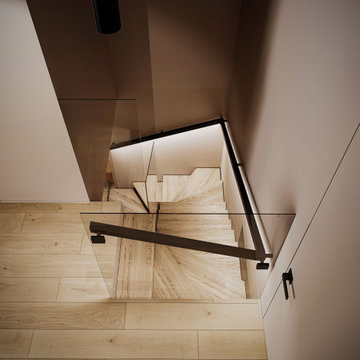 Contemporary Stairwell and Hallway