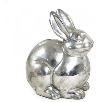 Sculpture Rabbit Silver Metal