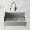 VIGO Greenwich Pull-Down Kitchen Faucet, Matte Brushed Gold/Matte Black