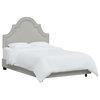 High Arched Bed With Border, Velvet Light Gray, California King