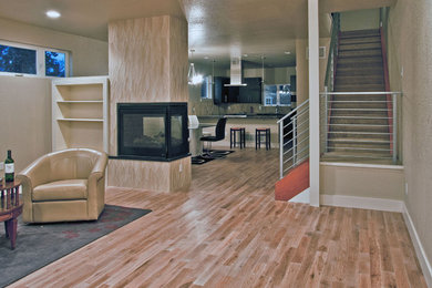 Example of a large minimalist home design design in Denver