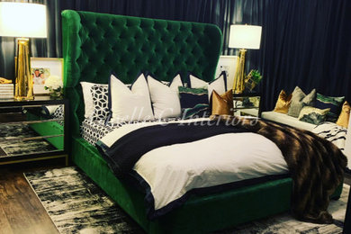 Mid-sized trendy master bedroom photo in Houston