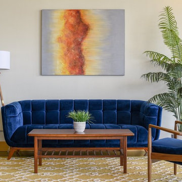 Kano Blue Velvet Sofa