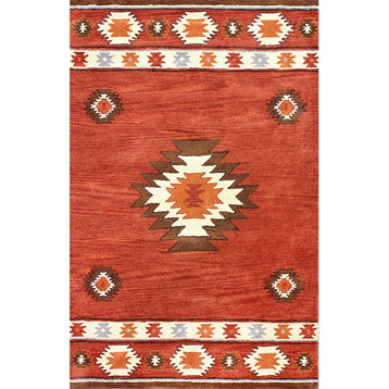 Nuloom Wool 5' X 8' Rectangle Area Rugs In Wine Finish 200SPVE04C-508