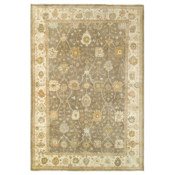 Preston Hand-Knotted Wool Traditional Persian Brown/Beige Area Rug, 2' x 3'