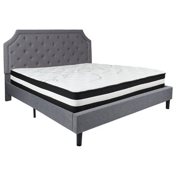 King Platform Bed Set-Gray