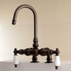 Vintage Tub Faucet, Centerset Design With High Arched Spout, Oil Rubbed Bronze