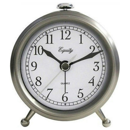 Equity 25655 Analog Quartz Alarm Clock, Silver