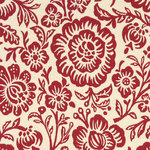 Red And Beige Floral Reversible Matelasse Upholstery Fabric By The Yard - This fabric is uniquely reversible, and the colors are inversed when flipping it over. Either side is great for upholstery, and it is rated heavy duty for lasting durability.