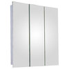 Tri-View Medicine Cabinet, 30"x36", Polished Edge, Surface Mounted