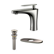 Cobra Combo Bathroom Single Handle Faucet, Deck Plate and Pop up, Brushed Nickel
