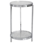 Uttermost - Uttermost Clarence Textured Glass Accent Table - With Sleek Modern Styling, This Accent Features A Stainless Steel Frame Finished In Polished Nickel And Accented By Thick Ripple Textured Glass.