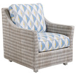 Tommy Bahama - Seabrook Outdoor Wicker Lounge Chair by Tommy Bahama - The Seabrook Outdoor Chair by Tommy Bahama features a herringbone pattern of all-weather wicker with blended shades of ivory, taupe, and gray.