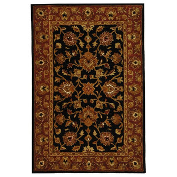 Safavieh Heritage Collection HG112 Rug, Black/Red, 6' X 9'