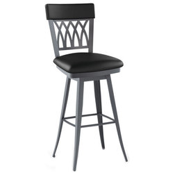 Traditional Bar Stools And Counter Stools Modern Interlaced Backrest Swivel Stool, Spectator Seat Height (34")