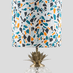 Terrazzo Print Lampshade in Blue, Small - Lampshades
