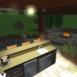 Patio - Pavilion - Fire Pit - Bar - Landscape Package - Landscaping Stones And Pavers