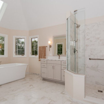 Marble-Look Porcelain Master Bath Remodel