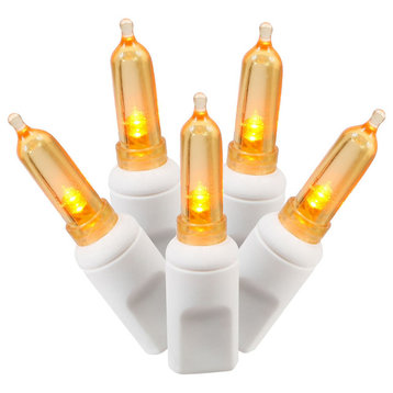 Vickerman 100-Light LED Wire Italian End Connecting, 4"x34', Orange, White