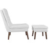 Hinton Lounge Chair and Ottoman - White