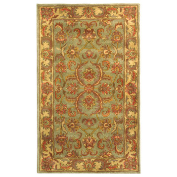 Safavieh Heritage Collection HG811 Rug, Green/Gold, 3' X 5'