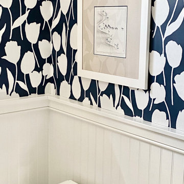 Wallpaper in bathrooms- love it