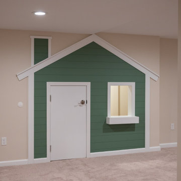 Finished Basement with Kids Playhouse in West Bloomfield, MI