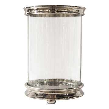 Hurricane Cylinder Candleholder, Nickel