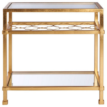 Calida Gold Leaf Glass Side Table