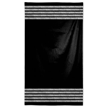Petal Pattern Stripes Black 58x102 Tablecloth