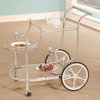 Coaster Sarandon 3-tier Contemporary Metal Serving Cart in Chrome and Clear