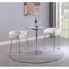 Chintaly Imports Denise Metal Pub Set with Counter Table & 2 Stools in White