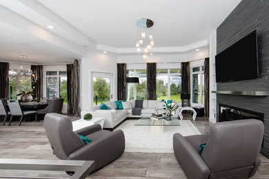 Trendy living room photo in Edmonton