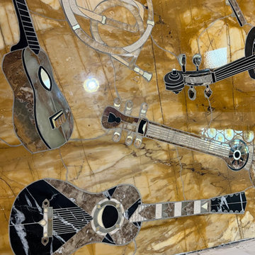 Dramatic Custom Tile Foyer - Musical Instruments