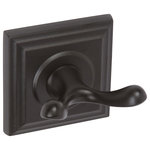 Delaney Hardware - 700 Series Wall Mounted Robe Hook, Black - Delaney's 700 Bath Series offers a classic, welcoming design to complement any interior design style. The square backplate with lightly tiered accents upgrades your bathroom with a versatile timeless look. Complete your bath look with coordinating 700 series pieces (sold separately).