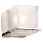 Artcraft Lighting - Wyndham 1 Light Wall Light, Plated Chrome - The "Wyndham" collection bathroom vanity features stunning thick glassware which is frosted but clear on the edges. The glass sits gently on a plated chrome frame.